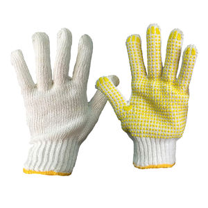 Guantes de mano de trabajo de algodón punteado de PVC Guantes de mano de la industria de puntos de PVC natural de construcción punteada - Product Image 4