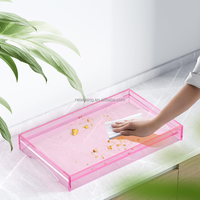 Plateau de lit en acrylique avec pieds pliables, plateau de petit-déjeuner pour canapé