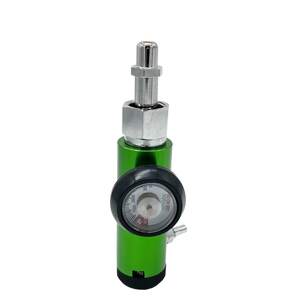 Aliran katup tekanan dapat disesuaikan koneksi standar CGA 540 dan 870 Regulator oksigen medis