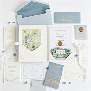 Juego Completo de Invitaciones de Boda al por Mayor, Estilo Personalizado, Color, Cartulina, Impresión Tipográfica, Grabado en Relieve para Empresas de Eventos - Product Image 1