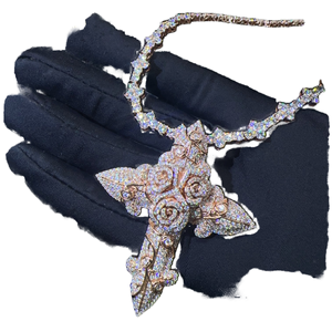 Joyería Brillante al por Mayor, Estilo Hip Hop, Diamante Moissanite D VVS1, Plata S925, Oro Rosa, Colgante de Flor de Rosa para Hombre - Product Image 1