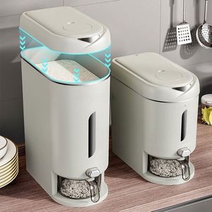 Distributeur de nourriture sèche multi-usage en plastique pour la maison, anti-insectes, anti-humidité, écologique, avec affichage visuel - Product Image 4