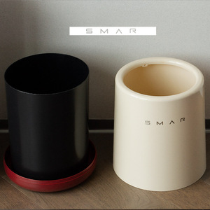 SmAR Cylindrical Trash Can Red Indoor Decorative Storage <b>Bin</b> For Home Office <b>Bathroom</b> Kitchen Living Room Bedroom - Product Image 3