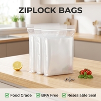 Grand sac d'emballage pour vêtements en plastique transparent imperméable avec fermeture éclair, sac à fermeture éclair transparent pour vêtements, sacs refermables transparents