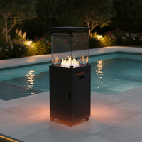 Nouveau modèle 2025 de chauffage de terrasse carré sur pied, haute qualité, meilleur prix, chauffage extérieur, foyer de terrasse, chauffage extérieur à gaz