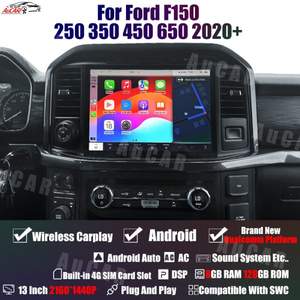 Lecteur DVD vidéo de voiture AUCAR 13 pouces Android 13 avec navigation GPS pour Ford F150 F250 F350 F450 <span class=keywords><strong>F650</strong></span> <span class=keywords><strong>Raptor</strong></span> 2020+ Écran tactile autoradio - Product Image 2