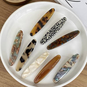 도매 아세테이트 머리핀 사용자 정의 로고 이름 프랑스 오리 헤어 클립 여성 헤어 핀 액세서리 여성 - Product Image 1