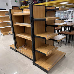 Soporte de exhibición metálico independiente de un solo lado resistente para supermercado RD, estante de exhibición al por menor, góndola de rayonaje de té chino - Product Image 1