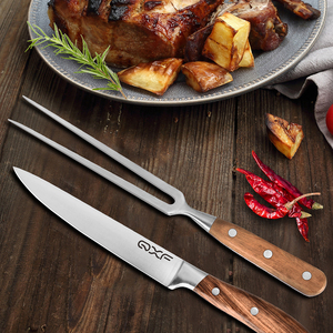 Nouveautés Couteau et fourchette à découper la viande Full Tang Design avec manche en bois - Product Image 3