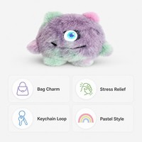 En gros, Charm porte-clés en peluche mignon à un œil, Pendentif de sac en fourrure Minky 14 cm, Personnalisation OEM, Cadeau