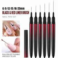 Ensemble de pinceaux à ongles multi-tailles avec logo personnalisé, pointe fine flexible, sans traces, pinceau de manucure pour la création d'ongles professionnels