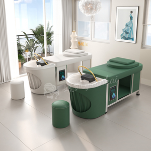 Multifunktionales Waschbecken für Schönheitssalons, Rosa Wasserzirkulation Thai-<span class=keywords><strong>Massage</strong></span> Shampoo-Spa-Liege, Haarwaschstuhl, Kopftherapie-Spa-Bett - Product Image 5