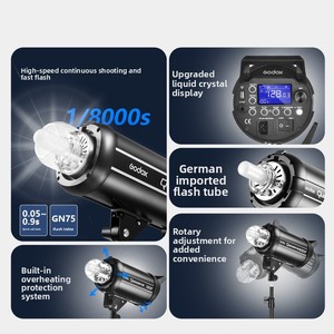 Flash Godox Shenniu 600W II Deuxième Génération, Lumière de Studio Photo Haut de Gamme, Synchronisation Haute Vitesse, Récepteur Intégré - Product Image 2