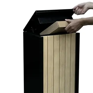 Kotak paket baja kustom dekorasi butiran kayu aman kapasitas besar pengiriman kotak surat paket kotak Drop