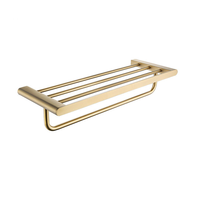 Accessoires de salle de bains de luxe, en acier inoxydable 304, or brossé, ensemble avec porte-serviettes, 5 pièces