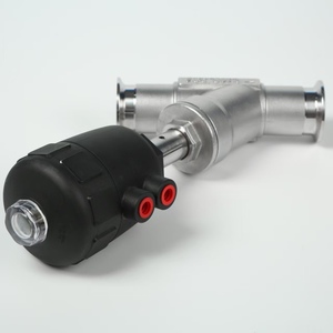 Grado Alimenticio y Farmacéutico Sanitario 45 °   Válvula de Ángulo Neumática de Control de Agua con Abrazadera Triple SS304/316L - Product Image 2