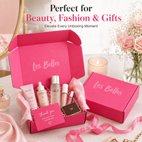 Boîte d'emballage personnalisée en carton pliable rose vif avec vernis UV pour livraison de bijoux, cosmétiques et produits de beauté, avec logo