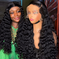 Perruque sans colle en cheveux naturels bouclés birmans, pré-épilée, avec dentelle frontale 13x4, perruques en cheveux humains avec dentelle frontale HD, perruques bouclées à ondulations profondes et lâches