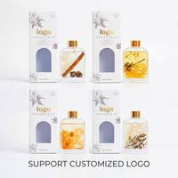 Diffuseur de parfum artisanal sans alcool aux fleurs préservées, flacon plat en verre, parfum longue durée, désodorisant sans fumée