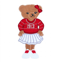 Patch brodé tendance motif grande marque Big Bear avec détails en chenille, applique ours trois couleurs pour sweat-shirts, t-shirts et réparation de tissus