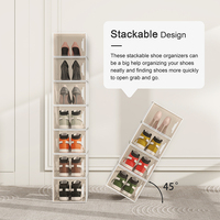 Armoire à chaussures de basket-ball en plastique transparent multi-couches moderne et grande, boîte de rangement et d'exposition avec accessoire pour baskets BT-394