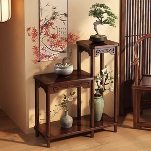 Multi-tiered flower stand/<b>shelf</b>, a <b>modern</b> Chinese style flower bed with perfect carving, ideal for decorating the dining room - Product Image 1