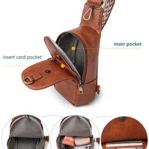 Sac de poitrine tendance en cuir végétalien, sacs à bandoulière personnalisés, mini sac de poitrine sport pour femme - Product Image 2