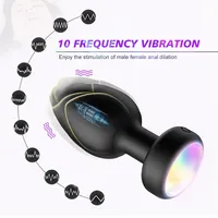 LED Buntes Licht Analplug für Frauen Männer Vibrator mit Kabelloser Fernbedienung Buttplug Prostata-Massagegerät Erotikspielzeug für Erwachsene