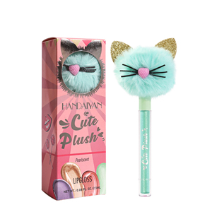 5 colores brillo de labios maquillaje hidratante cepillo cabeza de gato Color líquido brillante Etiqueta Privada lápiz labial - Product Image 1