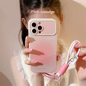 <span class=keywords><strong>Coque</strong></span> de téléphone rose pour fille, effet halo, pour <span class=keywords><strong>iPhone</strong></span> 17 16 14, étui 15 13 Promax avec <span class=keywords><strong>cordon</strong></span>, étui souple Niche 11 12 - Product Image 1