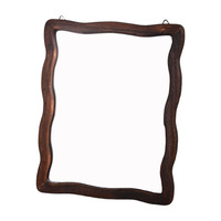 Miroir cosmétique carré rétro en bois, design personnalisé pour chambre à coucher, miroir de maquillage haute définition double usage pour bureau