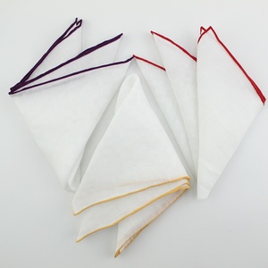 Mens Phù Hợp Với Thời Trang Giản Dị Sang Trọng Tùy Chỉnh In Màu Sắc Khác Nhau Trim Hand Cán Cạnh Khăn Tay Ý <span class=keywords><strong>Pocket</strong></span> Vải Lanh Vuông - Product Image 6