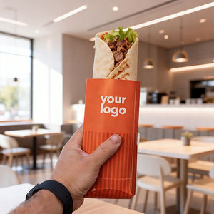 Caja de Papel Rectangular Biodegradable y Ecológica para Shawarma, Personalizada, <span class=keywords><strong>Halal</strong></span>, para Llevar, con Separador, para <span class=keywords><strong>Kebab</strong></span> de Cordero Asado - Product Image 4