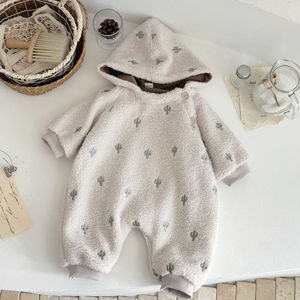 Mono de Felpa de Cactus para Bebé al por Mayor, Traje de Animal Bordado para Recién Nacido, Pelele Suave Unisex - Product Image 2