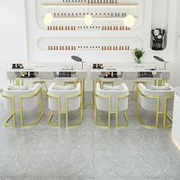 Équipement professionnel Rose Manucure Bureau Client Table Ongles Salon De Beauté Meubles Double Table Pour Manucure