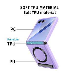 โรงงานฮวนมินนำเสนอเคสโทรศัพท์แม่เหล็กพร้อมขาตั้งสำหรับ Samsung Z Flip 7 ผลิตจากวัสดุ PC+TPU - Product Image 3