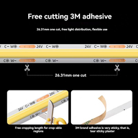 CCT Strip COB tembaga fleksibel 608LED/M, Strip COB warna ganda temperatur 8mm/10mm 14W/M 12V/24V IP20 lanskap Ra90