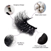 Grosir 5D bulu mata bulu buatan tangan bulu sintetis Strip Rusia Vegan D bulu mata keriting panjang 20mm Model kotak bulu cerpelai palsu
