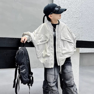 Blouson Bomber Garçon Printemps/Automne 2026 Nouveau Style Taille Moyenne à Grande Fermeture Éclair Polyester Élégant pour Enfants - Product Image 4