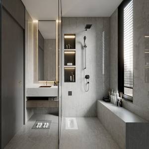 Espejo de Maquillaje Moderno de Vidrio Wenge para <span class=keywords><strong>Baño</strong></span> con Escritorio y Silla, Combinación de Lavabo y <span class=keywords><strong>Mueble</strong></span> para Apartamento - Product Image 6