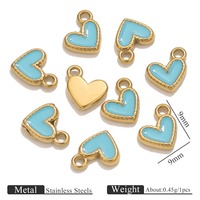 Breloques en émail en forme de cœur, mini pendentifs colorés et mignons en forme de cœur, breloques pendantes pour la fabrication de bijoux DIY (bracelets, boucles d'oreilles)