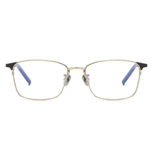 S-961T в стиле ретро, Золотая квадратная оправа, титановая оправа для очков, оптические мужские очки, бизнес-оправа для очков