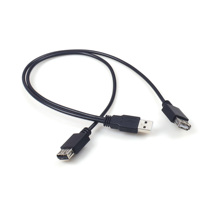 Kabel Dual USB-Kabel Schützen Sie mehrere USB-Ladegeräte Y-Kabel Splitter 1 Buchse 2 Stecker USB 2.0 Ein Stecker auf zwei Buchse PVC Schwarz 20CM