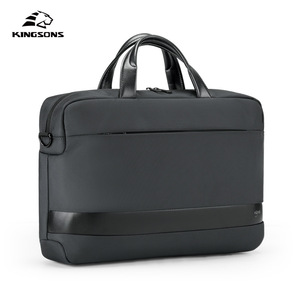 KINGSONS Business Laptop Bag Black Polyester Zipper Closure Crossbody <b>Briefcase</b> For Office Travel - Product Image 2