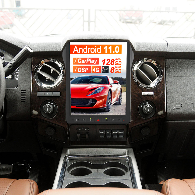 Qualcomm Android11 Tesla Screen for Ford F250 F350 Heavy Duty Truck Car GPS Navigation Auto Multimedia Player Head Unit Carplay