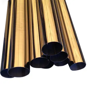 Factory Wholesale 304 Stainless Steel Pipe Hollow Gold Color Stainless Steel Pipes Stainless Steel Decorative Pipe