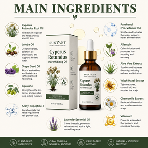 Aceite de Cyperus Rotundus Premium - Hidratante <span class=keywords><strong>para</strong></span> después del afeitado y después de la depilación, aceite corporal botánico <span class=keywords><strong>para</strong></span> la depilación - Product Image 2