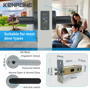電子盗難防止スマートハンドル生体認証指紋ロックアパートホテルゲストルームドアロックハンドル - Product Image 4