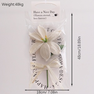 Handgemaakte Gehaakte Supermarkt Cadeau Boeket Hoge Kwaliteit Afgewerkte Roos Voor Ouderen Leraren Valentines & Easter Groothandel - Product Image 6