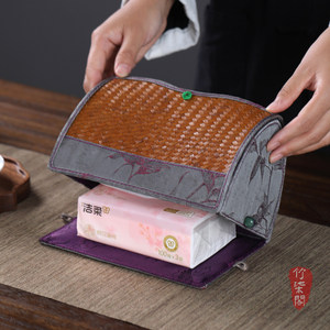 Xiangyun Yarn Bamboo Woven Tissue Box Handmade Chinese Style Desktop Storage - Product Image 3
